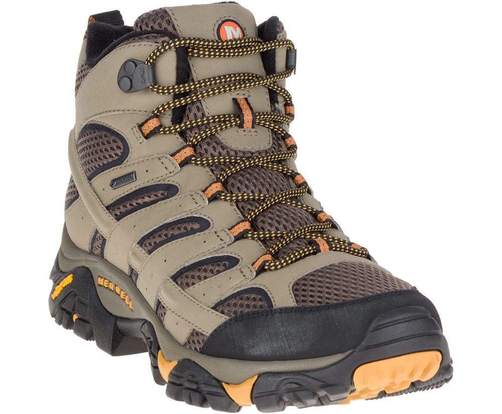 Kozaki Merrell Męskie Brązowe - Moab 2 Mid Gore -Tex® Wide Width - 612389-SOH